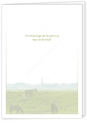 Uit onze collectie: rouwkaart Paarden op de dijk © (bij Usquert) - in staand, vierkant of liggend model - tekst en lettertype zijn voorbeelden.