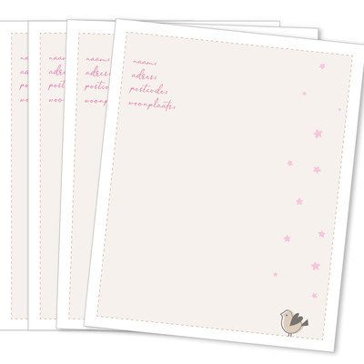 condoleancekaartjes © uit de collectie van Wiegekindje - in beige en roze - in dezelfde stijl als rouwkaartjes, herinneringsdoosje en kroonkistje