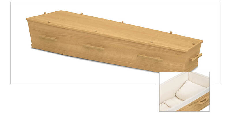 basis uitvaartkist, met eenvoudige bekleding