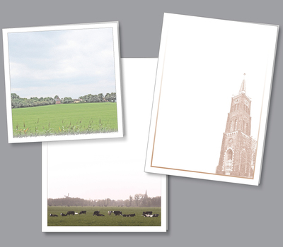 Uit onze collectie© - rouwkaart van de kerktoren van Usquert, van Rottum en van Kantens