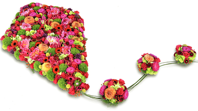 vlieger van 60 cm - uit het bloementhema Kleurrijk Eerbetoon