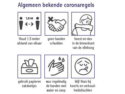 de algemeen bekende coronaregels